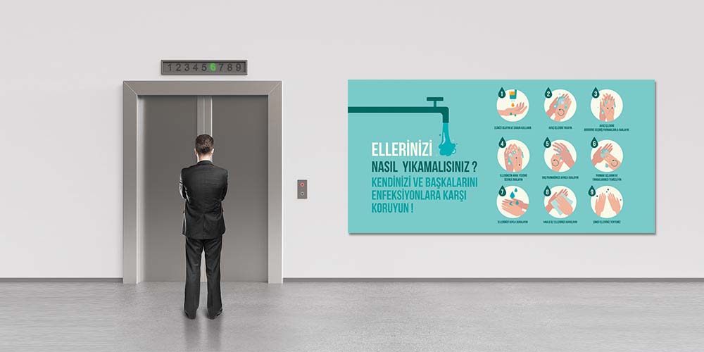 El Yıkama Adımları Bilgilendirme Panosu 4062