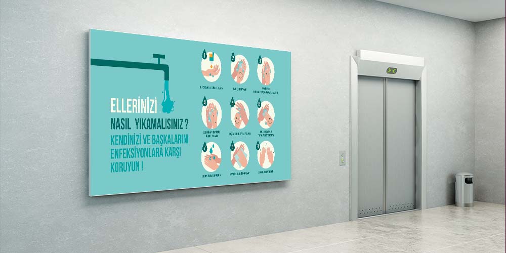 El Yıkama Adımları Bilgilendirme Panosu 4062