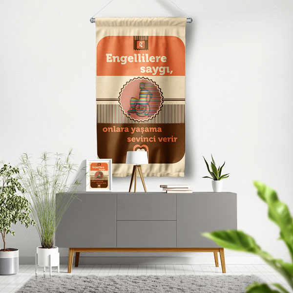 Engelliye Yaşam Sevinci Duvar Flaması 8190