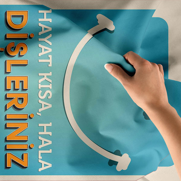 hastane-dental-duvar-dekor-8504-04 Motivasyon Yazılı Diş Temalı Duvar Örtüsü Dekoratif Kumaş Baskı 8504