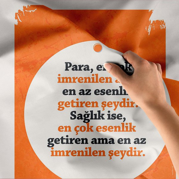 Charles Caleb Colton Sözü "Sağlık ve Para" Temalı Duvar Örtüsü 8490