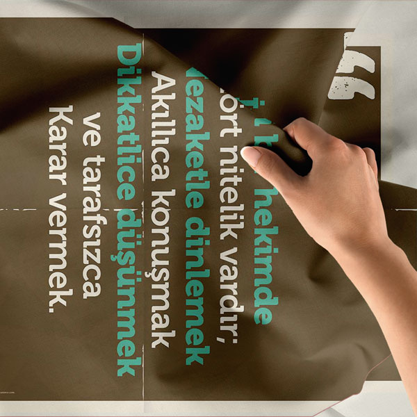 Sokrates Sözü "İyi Bir Hekimde Dört Nitelik" Duvar Örtüsü 8493