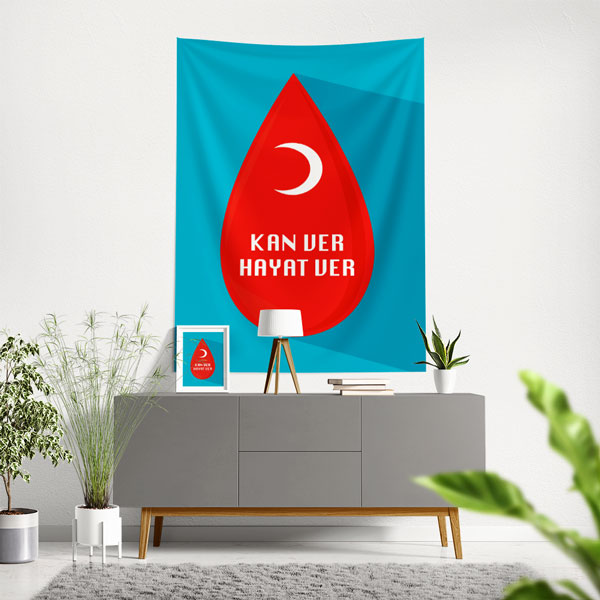 Kan Ver Hayat Ver Duvar Örtüsü (Kızılay Temalı) 8497