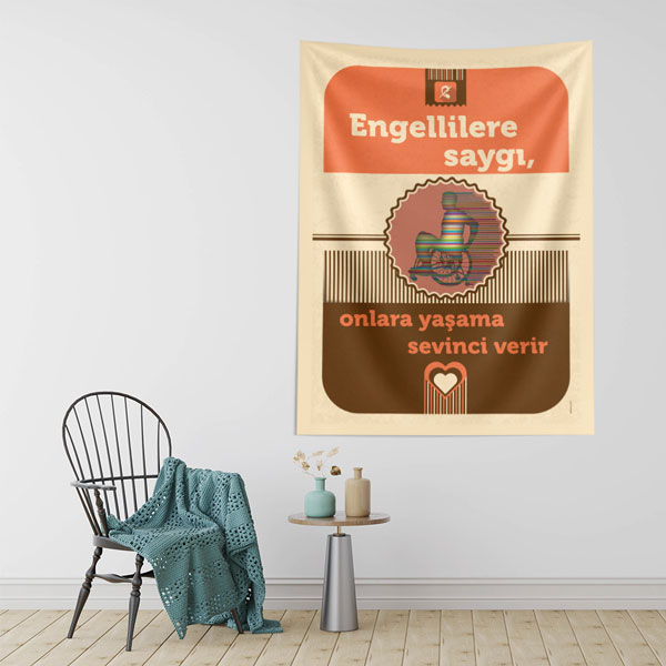 Engelliye Saygı Temalı Duvar Örtüsü 8502