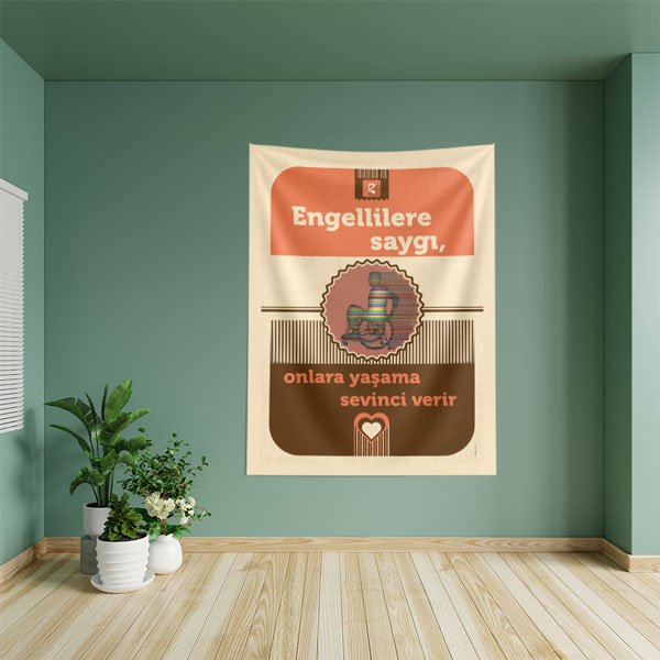 Engelliye Saygı Temalı Duvar Örtüsü 8502