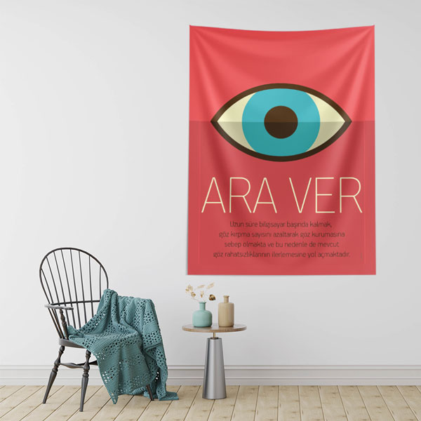 Göz Sağlığı 'Ara Ver' Temalı Duvar Örtüsü 8506