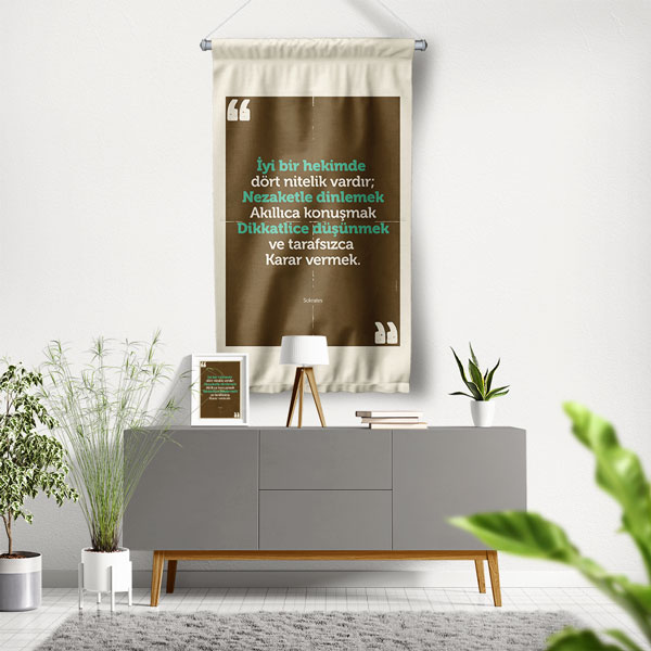 İyi Hekim Nitelikleri Duvar Flaması 8180