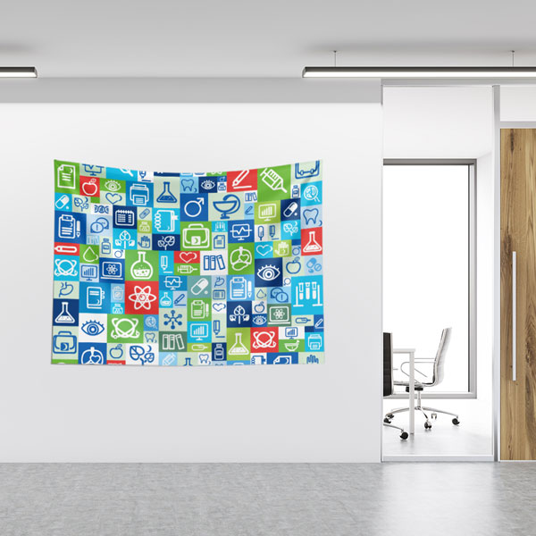 Sağlık ve Tıp İkonları Kolaj Duvar Örtüsü 8373