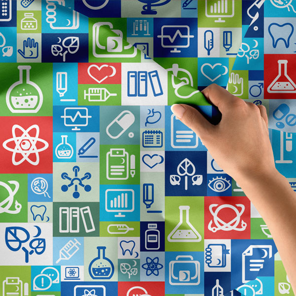 Sağlık ve Tıp İkonları Kolaj Duvar Örtüsü 8373