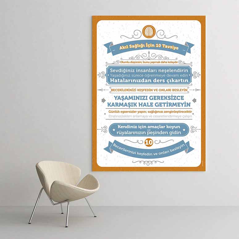Akıl Sağlığı İçin 10 Tavsiye Kanvas Tablo – 1240