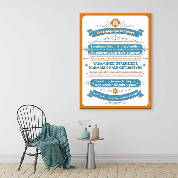 Akıl Sağlığı İçin 10 Tavsiye Kanvas Tablo – 1240