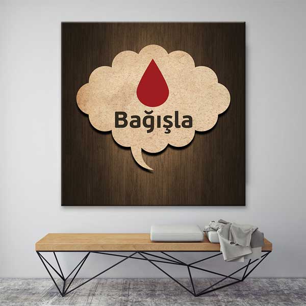 Bağışla Temalı Kan Damlası Konuşma Balonu Tablosu – 1668