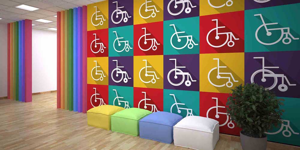 Renkli Bloklar Üzerine Engelli Sembolü Duvar Kağıdı 2551