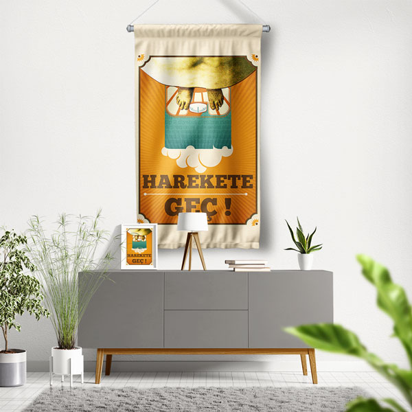 "Harekete Geç" Kilo Kontrolü Duvar Flaması 8183