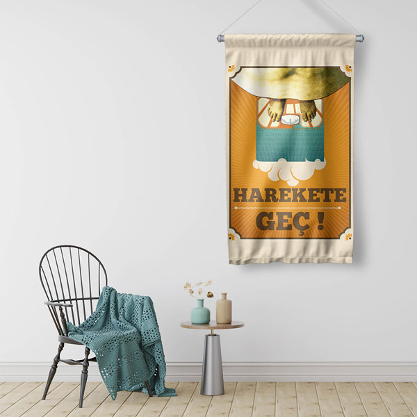 "Harekete Geç" Kilo Kontrolü Duvar Flaması 8183