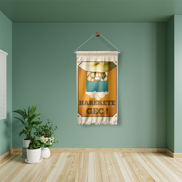 "Harekete Geç" Kilo Kontrolü Duvar Flaması 8183