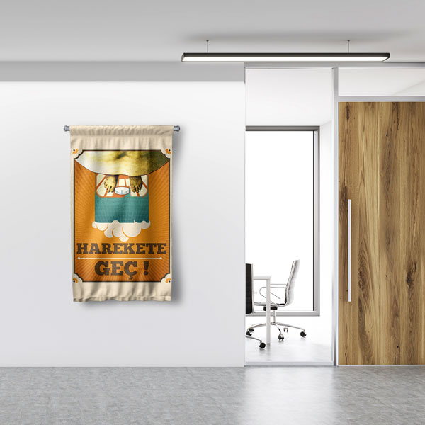 "Harekete Geç" Kilo Kontrolü Duvar Flaması 8183