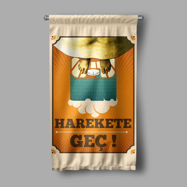 "Harekete Geç" Kilo Kontrolü Duvar Flaması 8183