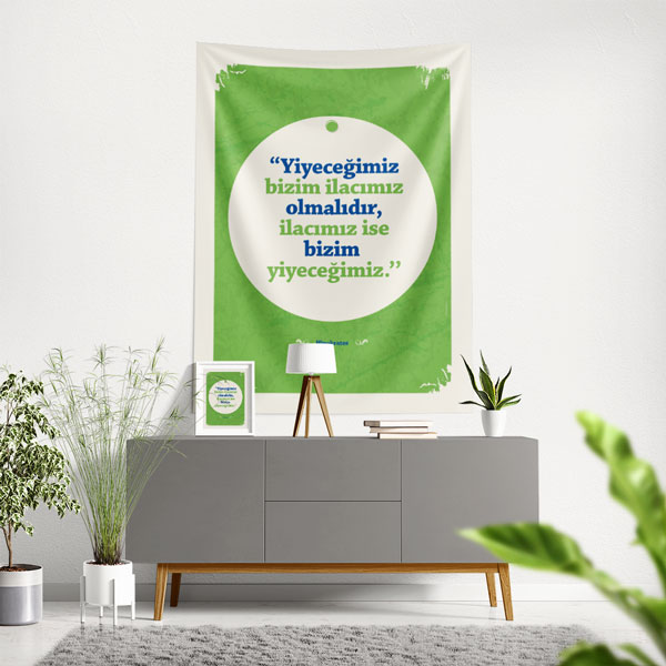 Hipokrat Sözü "Yiyeceğimiz İlacımızdır" Temalı Duvar Örtüsü 8489