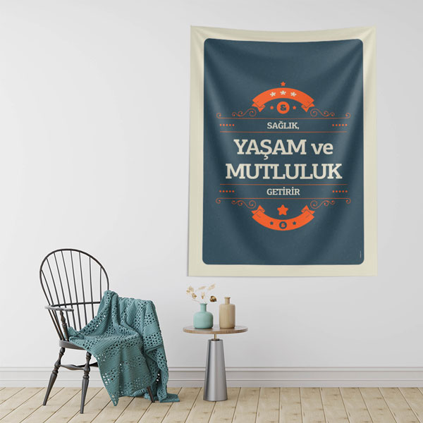 Sağlık, Yaşam ve Mutluluk Getirir Duvar Örtüsü 8491