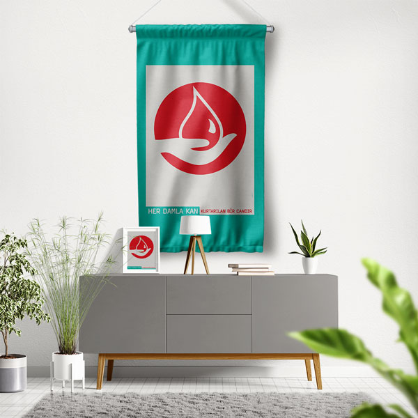 Her Damla Kan Kurtarılan Bir Candır Duvar Flaması 8186