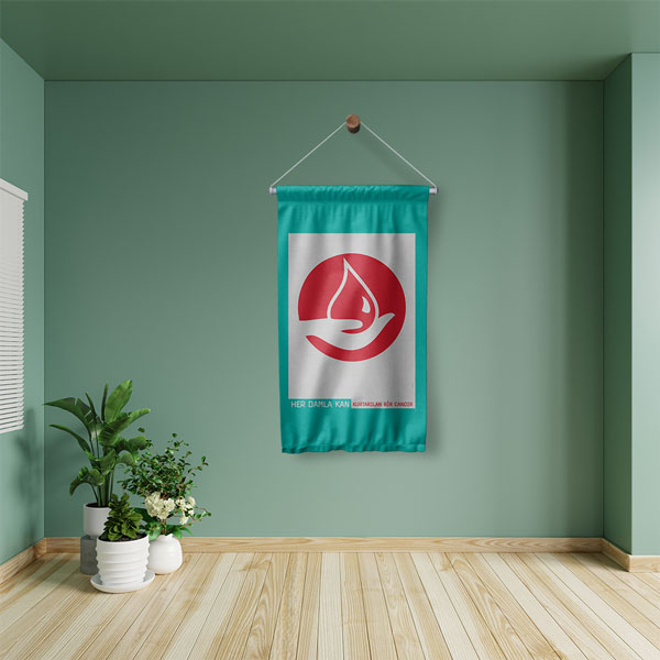 Her Damla Kan Kurtarılan Bir Candır Duvar Flaması 8186