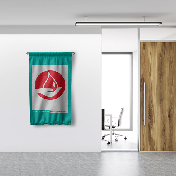 Her Damla Kan Kurtarılan Bir Candır Duvar Flaması 8186