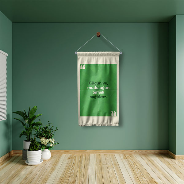 Sağlık Temelli Güç ve Mutluluk Flaması 8179