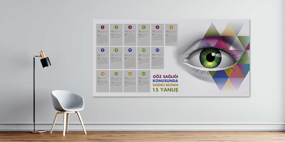 Göz Sağlığı 15 Yanlış Bilgi Temalı Hastane Duvar Panosu 1515