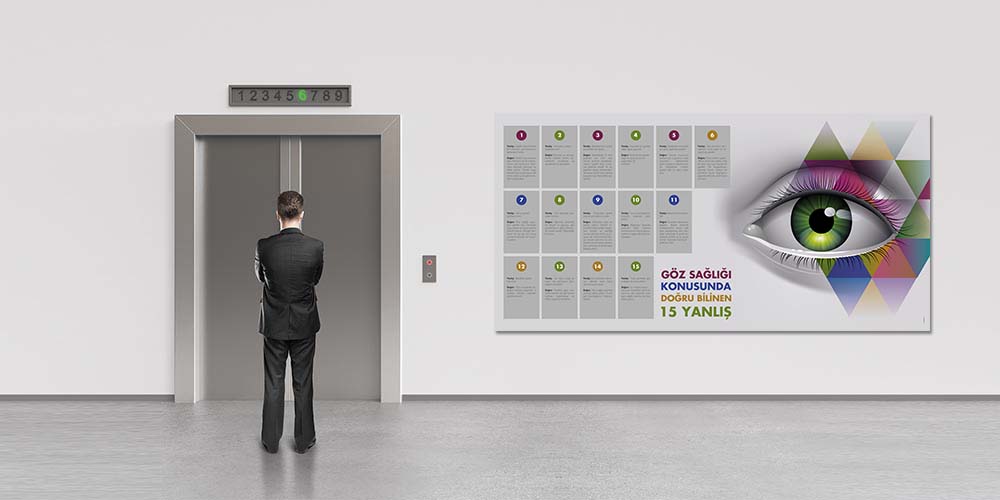Göz Sağlığı 15 Yanlış Bilgi Temalı Hastane Duvar Panosu 1515