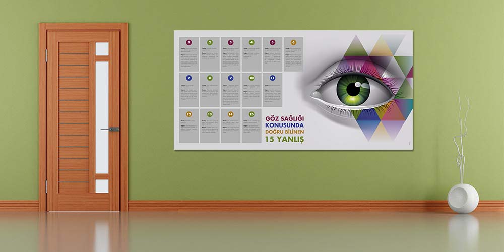 Göz Sağlığı 15 Yanlış Bilgi Temalı Hastane Duvar Panosu 1515