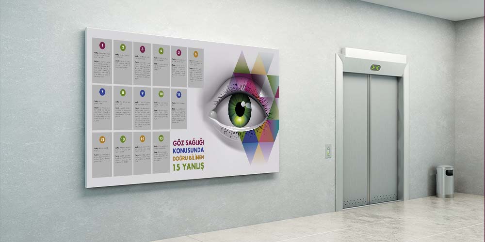 Göz Sağlığı 15 Yanlış Bilgi Temalı Hastane Duvar Panosu 1515