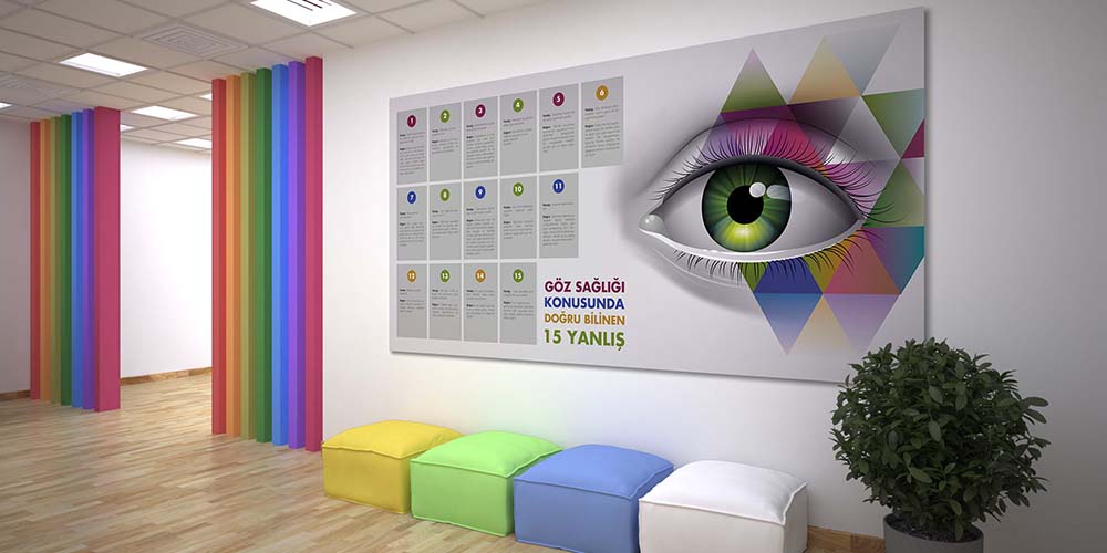 Göz Sağlığı 15 Yanlış Bilgi Temalı Hastane Duvar Panosu 1515