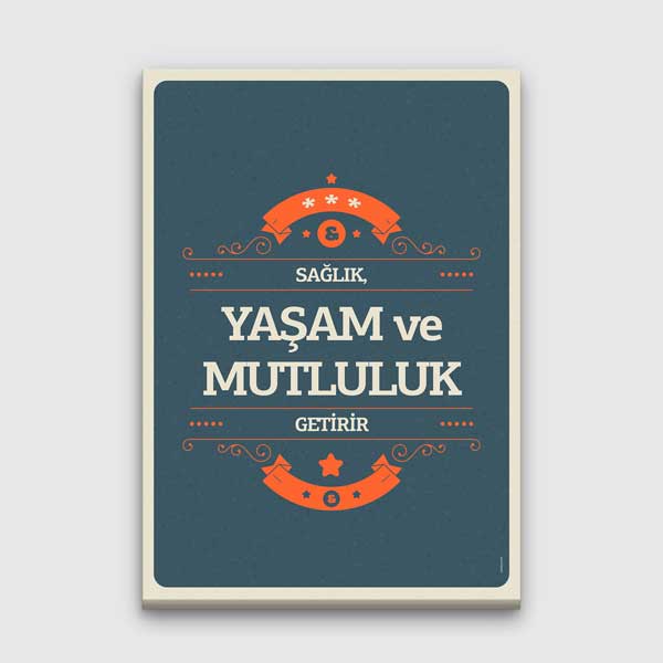 Sağlık, Yaşam ve Mutluluk Temalı Dekoratif Duvar Tablosu – 1758