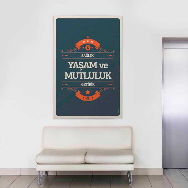 Sağlık, Yaşam ve Mutluluk Temalı Dekoratif Duvar Tablosu – 1758