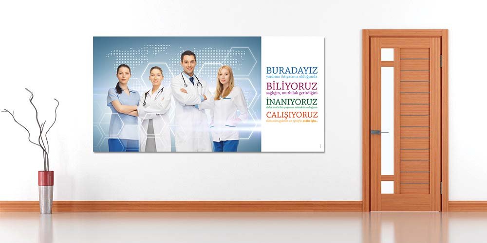 Global Sağlık Ekibi Motivasyon Panosu - Hastane Duvar Dekoru  1832
