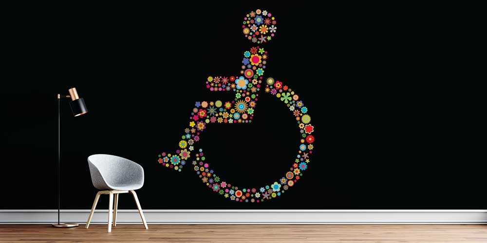 Çiçekli Engelli Sembolü Duvar Kağıdı 2547