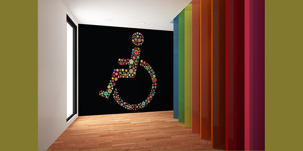 Çiçekli Engelli Sembolü Duvar Kağıdı 2547