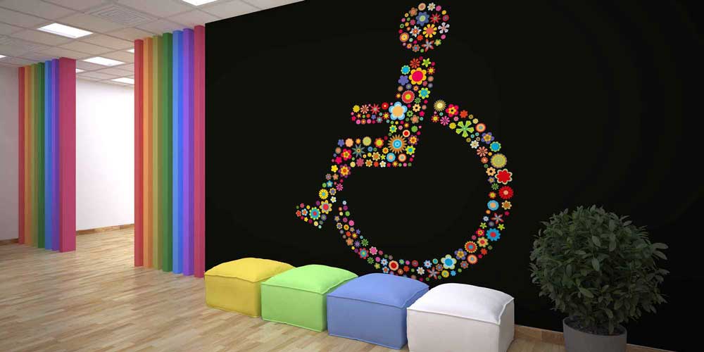 Çiçekli Engelli Sembolü Duvar Kağıdı 2547