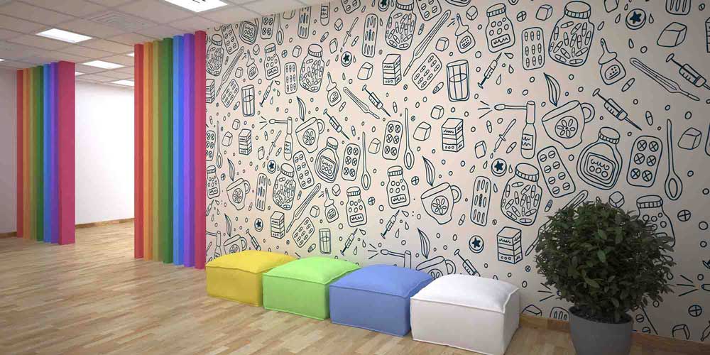 Tıbbi Malzeme Desenli Duvar Kağıdı 2570