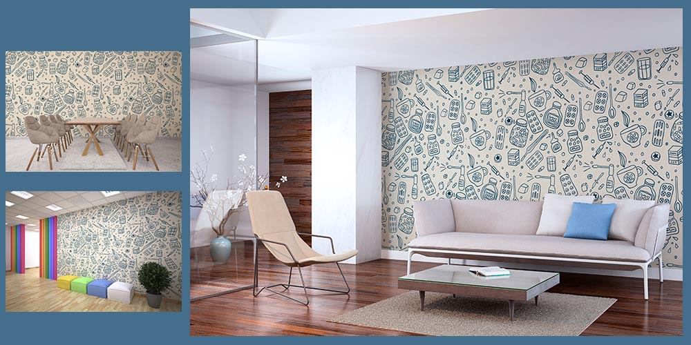 Tıbbi Malzeme Desenli Duvar Kağıdı 2570