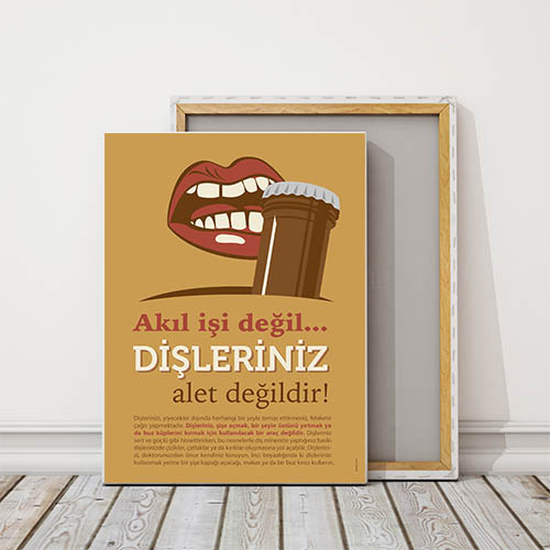 Dişleriniz Alet Değildir Uyarı Temalı Duvar Tablosu – 1331