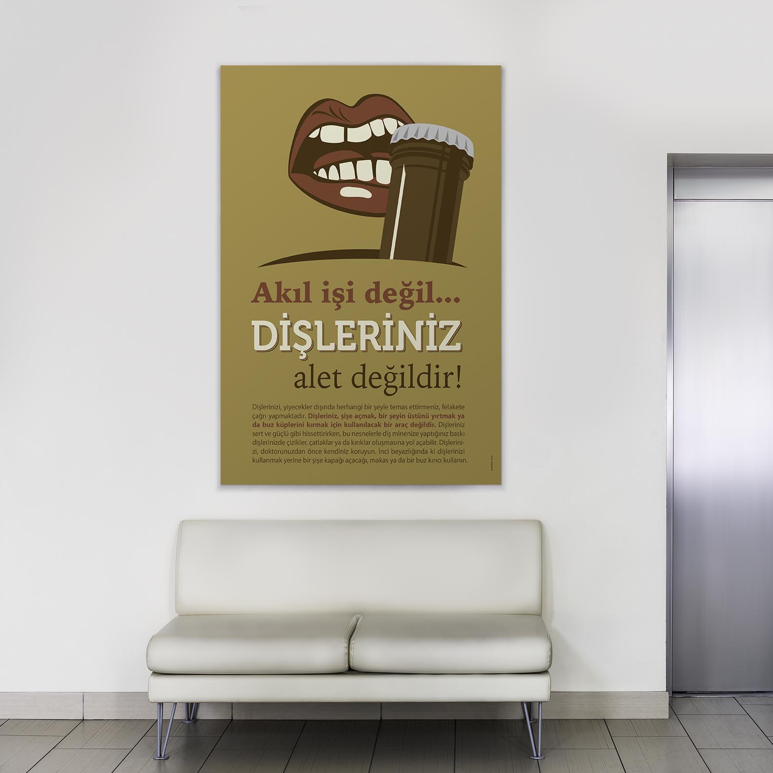 Dişleriniz Alet Değildir Uyarı Temalı Duvar Tablosu – 1331