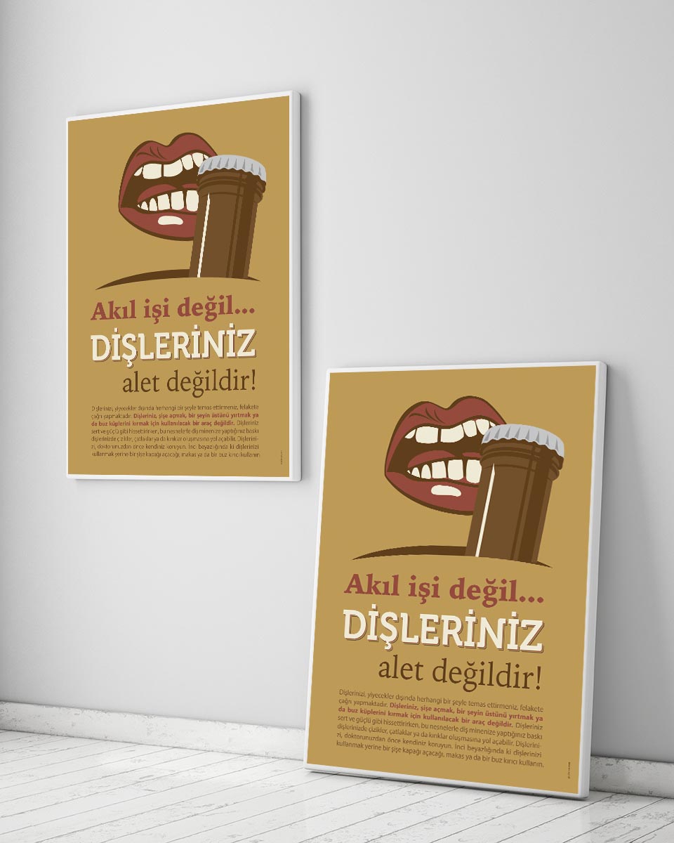 Dişleriniz Alet Değildir Uyarı Temalı Duvar Tablosu – 1331