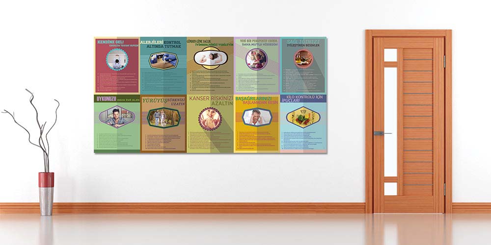 Sağlıklı Yaşam Temalı Hastane Duvar Dekoru  1405
