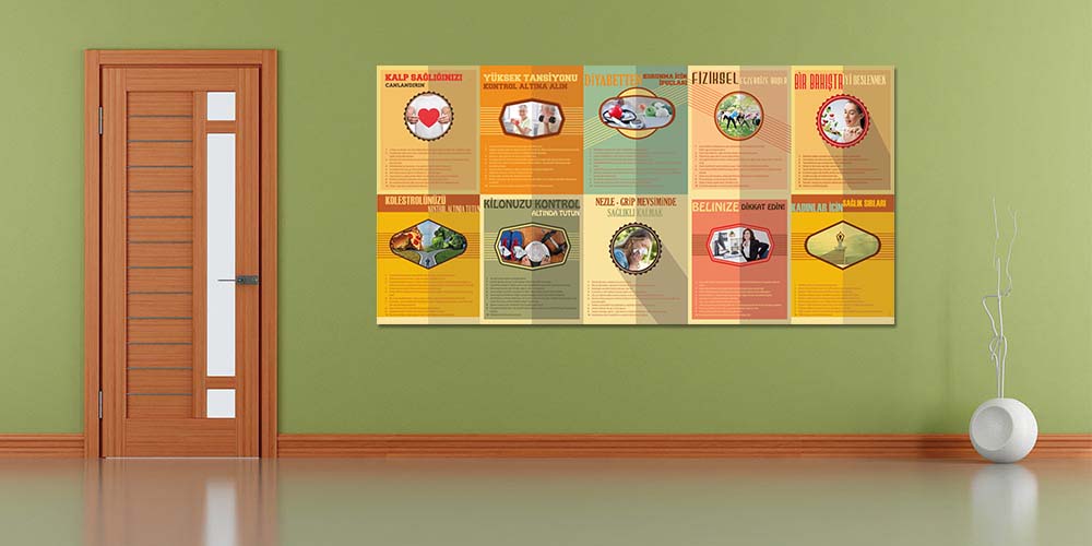 Sağlıklı Yaşam Temalı Hastane Duvar Dekoru  1405