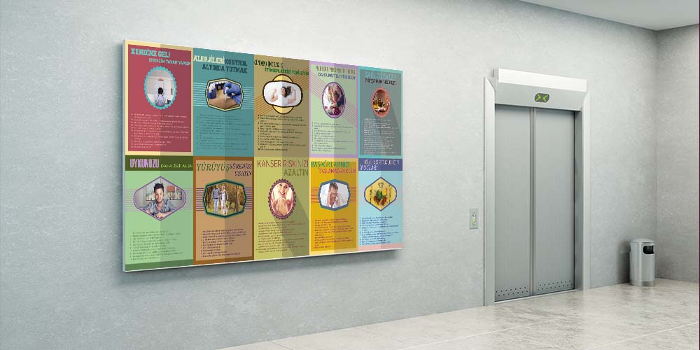 Sağlıklı Yaşam Temalı Hastane Duvar Dekoru  1405
