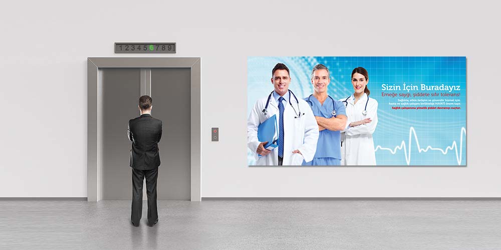 Sağlıkta Şiddete Hayır Büyük Ebat Poster  1833