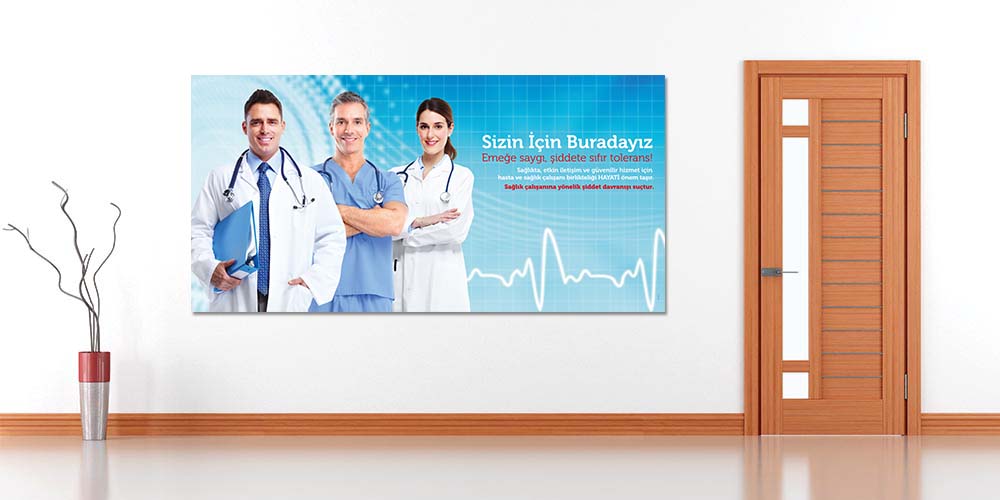 Sağlıkta Şiddete Hayır Büyük Ebat Poster  1833