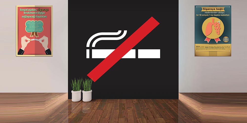 hastane-duvar-kaplamalari-1907-02 Sigara Yasak İşareti İçeren Dekoratif Posteri 1907
